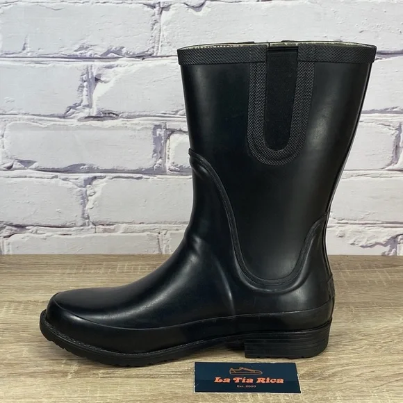 L.L. Bean Wellies Black Waterproof Rain Boots - Picture 6 of 9